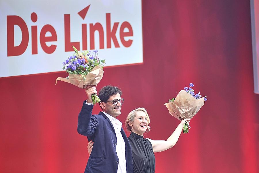 Linke wählt Ines Schwerdtner und Luigi Pantisano zur neuen Doppelspitze auf Parteitag in Potsdam